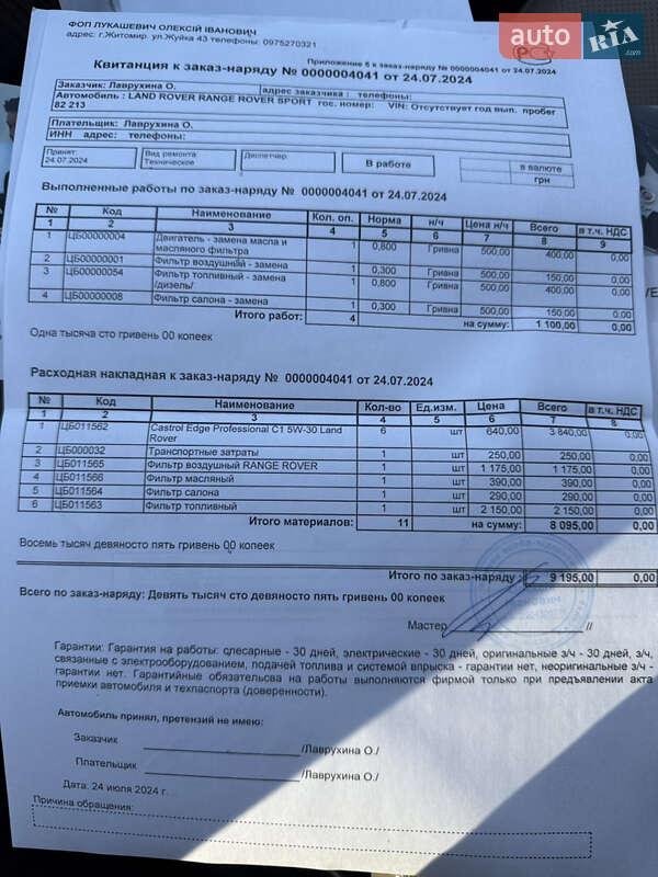 Внедорожник / Кроссовер Land Rover Range Rover Sport 2017 в Житомире