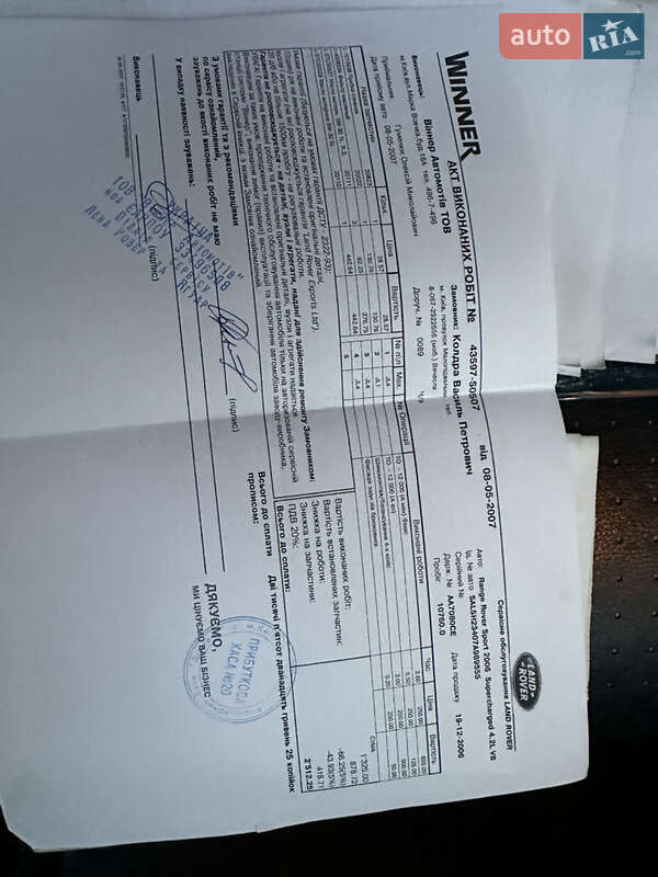 Внедорожник / Кроссовер Land Rover Range Rover Sport 2007 в Львове