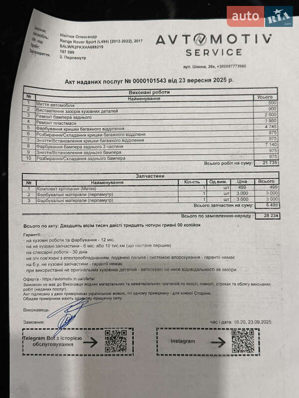 Внедорожник / Кроссовер Land Rover Range Rover Sport 2017 в Днепре