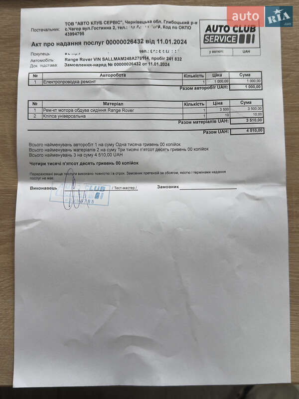Внедорожник / Кроссовер Land Rover Range Rover 2008 в Черновцах