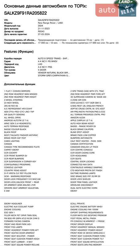 Внедорожник / Кроссовер Land Rover Range Rover 2023 в Одессе фото 2 Внедорожник / Кроссовер Land Rover Range Rover 2023 в Одессе