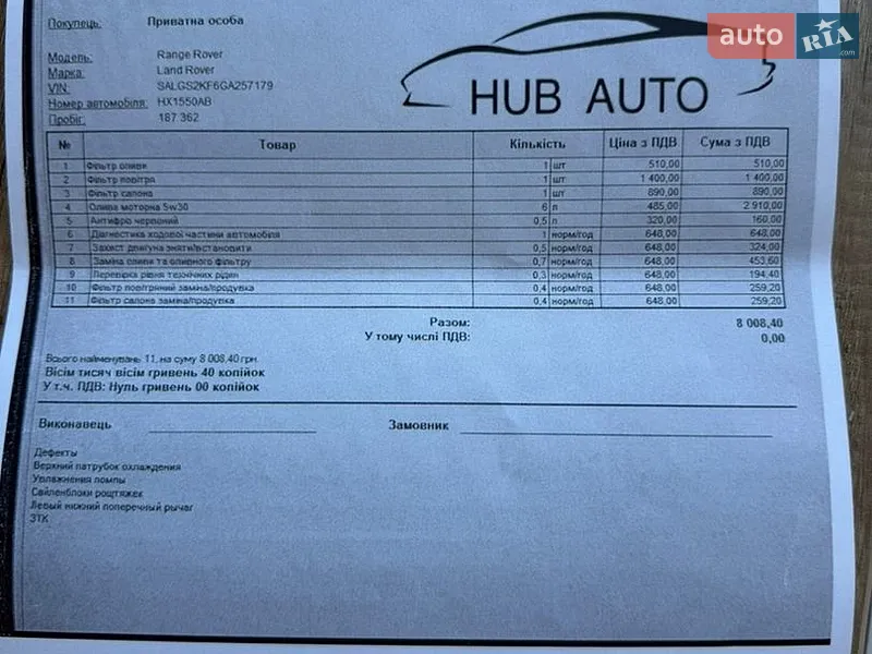 Внедорожник / Кроссовер Land Rover Range Rover 2015 в Борисполе документ