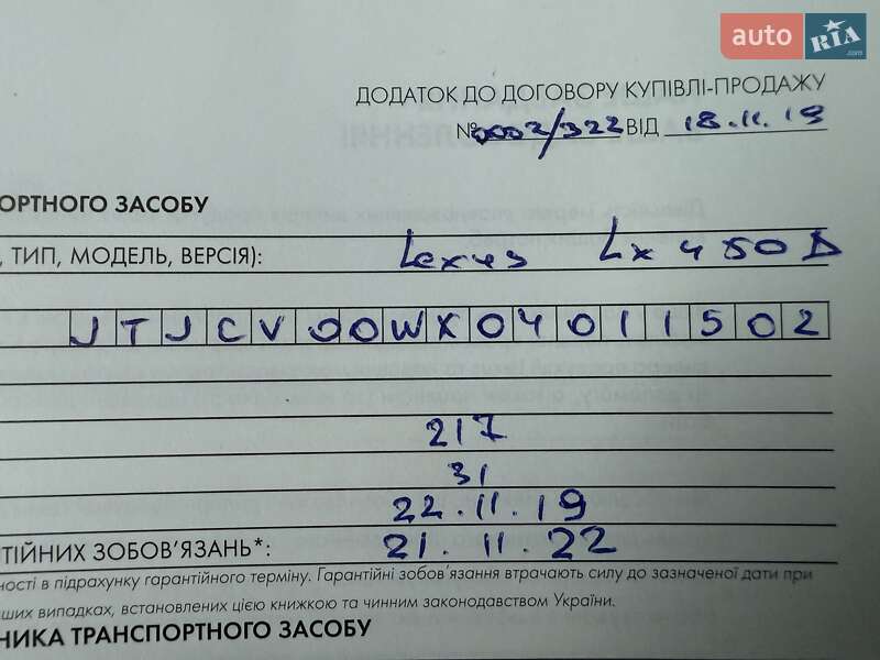 Внедорожник / Кроссовер Lexus LX 2019 в Виннице