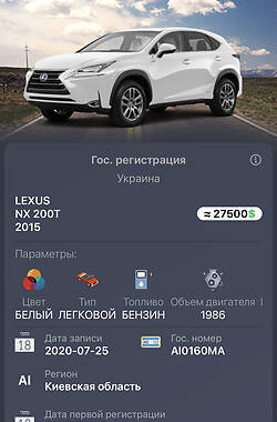 Позашляховик / Кросовер Lexus NX 2015 в Києві