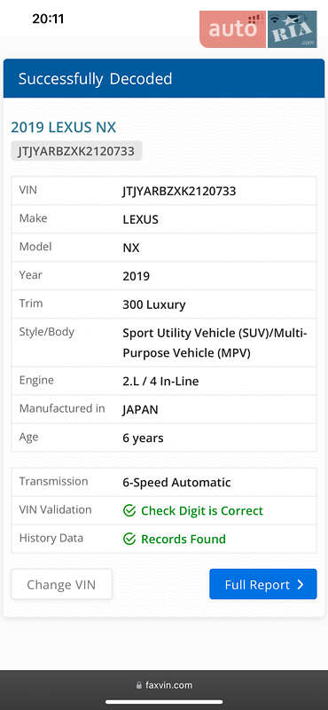 Внедорожник / Кроссовер Lexus NX 2018 в Ужгороде