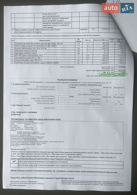 Внедорожник / Кроссовер Lexus RX 2017 в Киеве