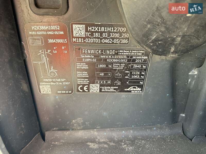 Вилочный погрузчик Linde  E 18PH-02 2017 в Залещиках