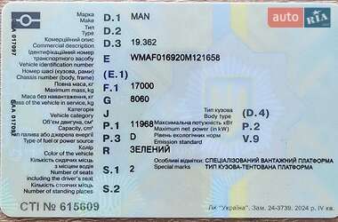 Тентований MAN 19.362 1990 в 