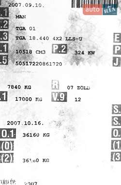 Тягач MAN TGA 2007 в 