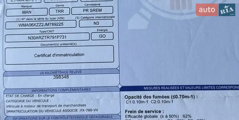 Тягач MAN TGX 2019 в Дубно документ 2 фото Тягач MAN TGX 2019 в Дубно документ