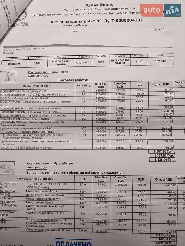 Хетчбек Mazda 3 2017 в Новомиргороді фото 57 Хетчбек Mazda 3 2017 в Новомиргороді