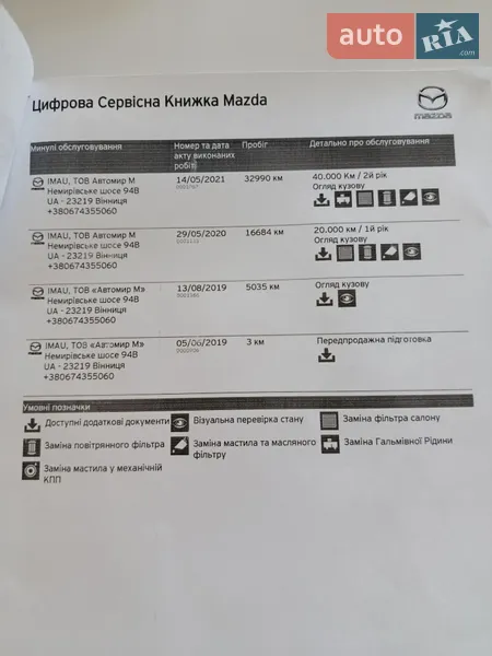 Седан Mazda 6 2019 в Вінниці документ