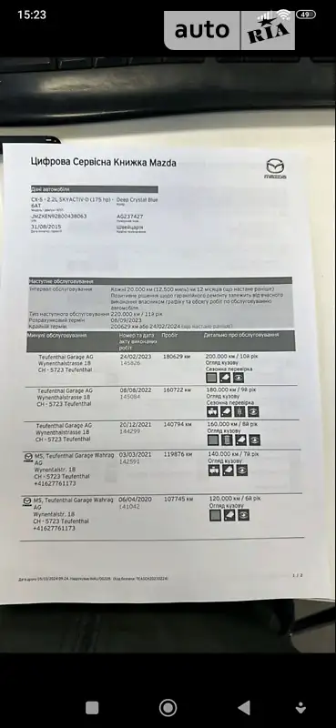 Внедорожник / Кроссовер Mazda CX-5 2015 в Ахтырке документ