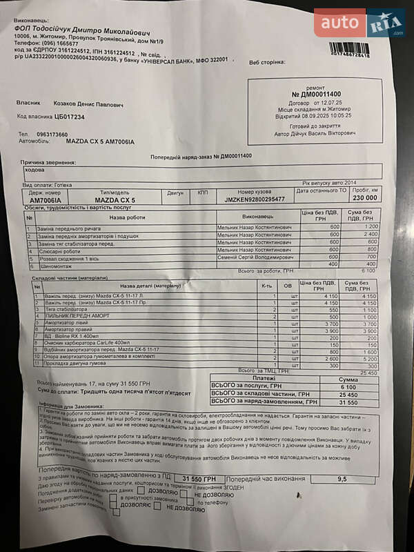 Внедорожник / Кроссовер Mazda CX-5 2014 в Житомире