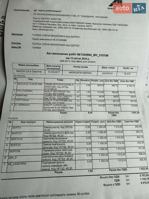 Внедорожник / Кроссовер Mazda CX-5 2017 в Виннице