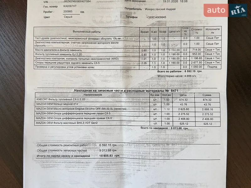 Внедорожник / Кроссовер Mazda CX-5 2015 в Киеве документ