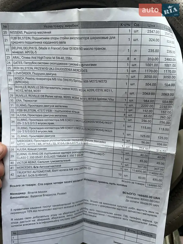 Седан Mercedes-Benz E-Class 2005 в Буче документ