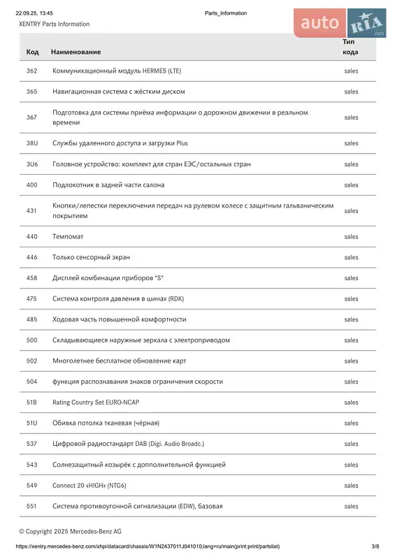 Хетчбек Mercedes-Benz EQA 2022 в Києві документ