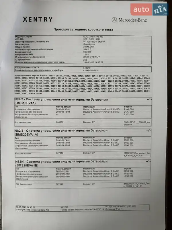 Внедорожник / Кроссовер Mercedes-Benz EQC 2022 в Луцке документ