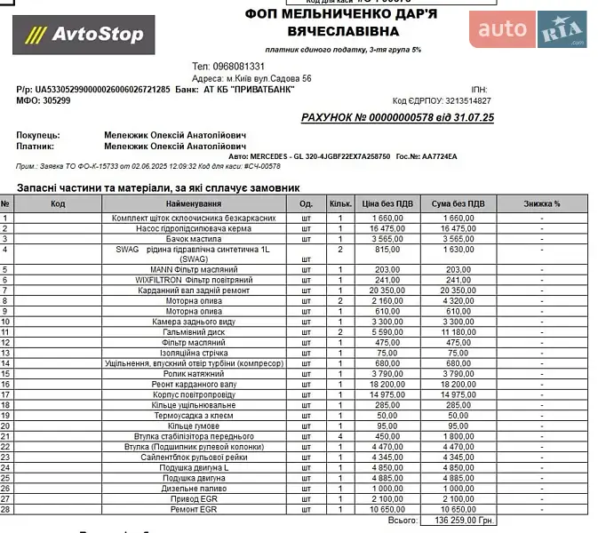 Внедорожник / Кроссовер Mercedes-Benz GL-Class 2007 в Киеве документ