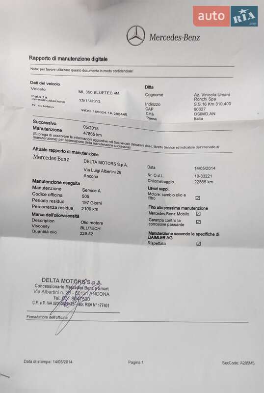 Позашляховик / Кросовер Mercedes-Benz M-Class 2013 в Калуші