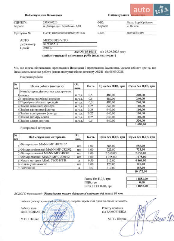 Минивэн Mercedes-Benz Vito 2017 в Черкассах