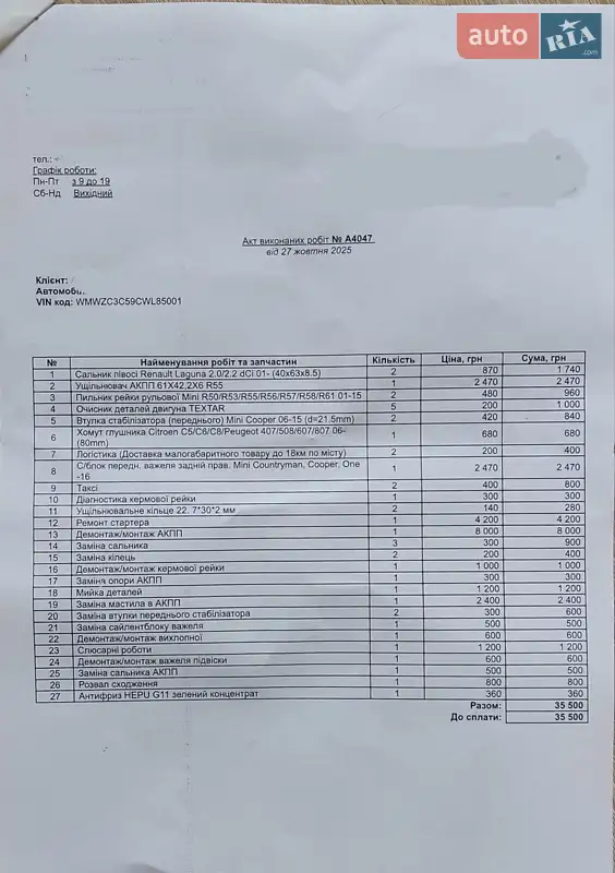 Хэтчбек MINI Countryman 2012 в Львове документ