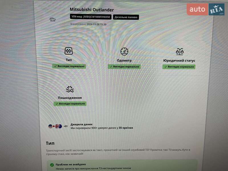 Внедорожник / Кроссовер Mitsubishi Outlander 2011 в Ровно