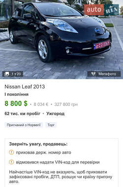 Хэтчбек Nissan Leaf 2012 в 