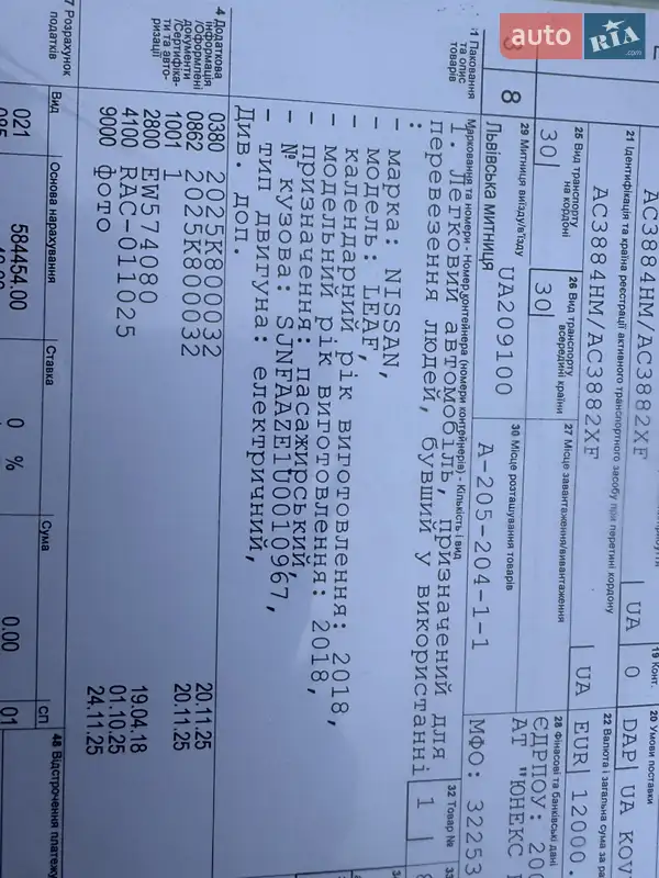 Хэтчбек Nissan Leaf 2018 в Ровно документ 2 фото Хэтчбек Nissan Leaf 2018 в Ровно документ