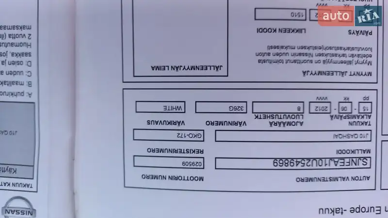 Внедорожник / Кроссовер Nissan Qashqai 2012 в Нововолынске документ