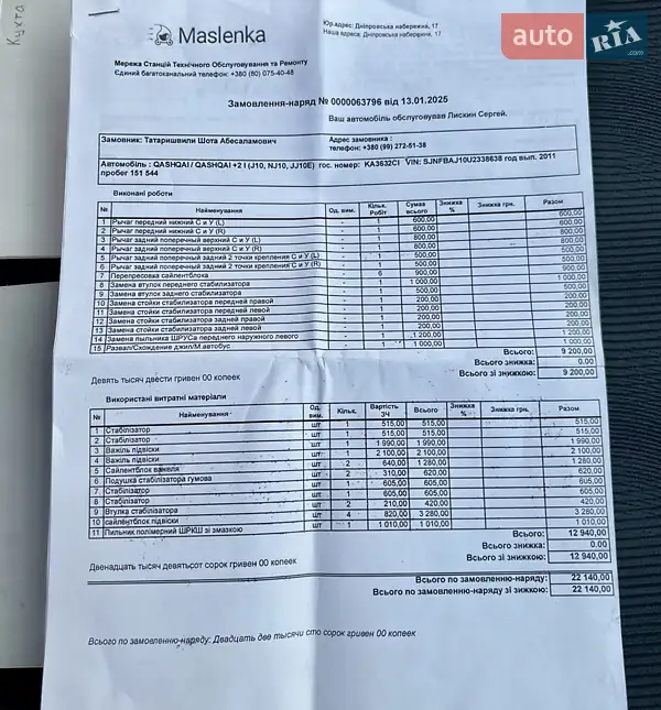 Позашляховик / Кросовер Nissan Qashqai 2011 в Умані документ