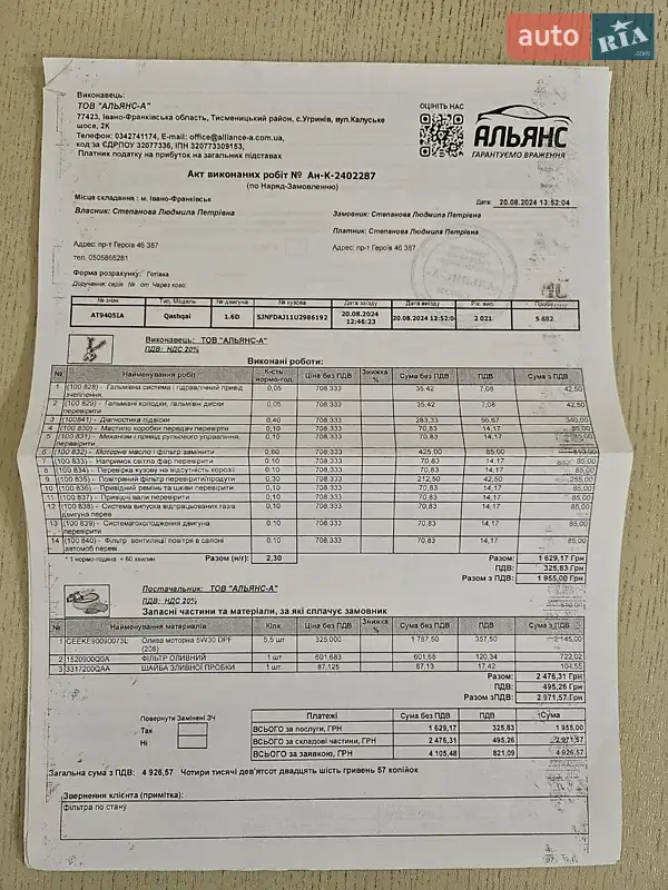 Внедорожник / Кроссовер Nissan Qashqai 2021 в Богородчанах документ