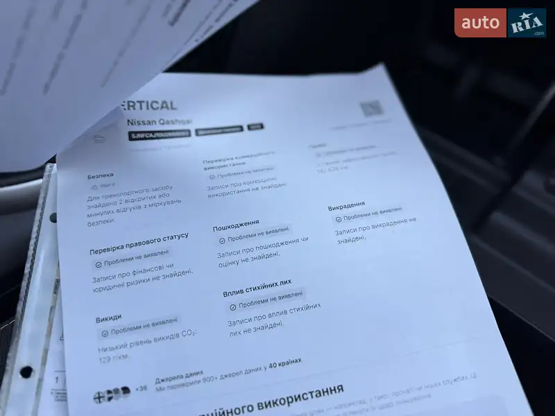 Внедорожник / Кроссовер Nissan Qashqai 2012 в Ивано-Франковске документ