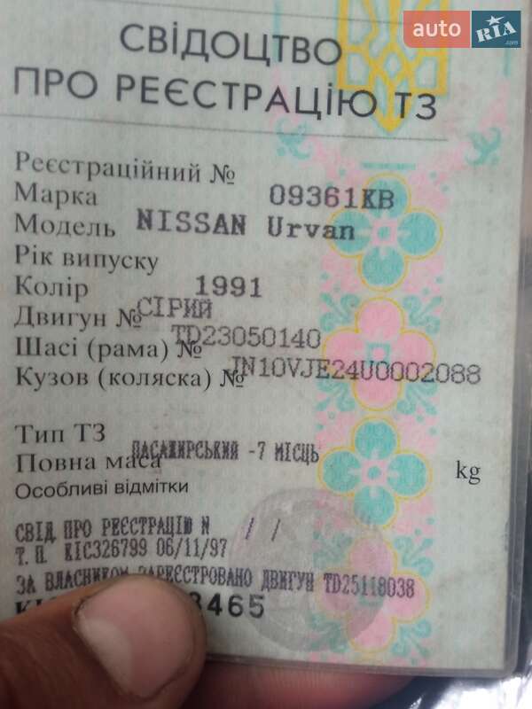 Мінівен Nissan Urvan 1991 в Оржиці