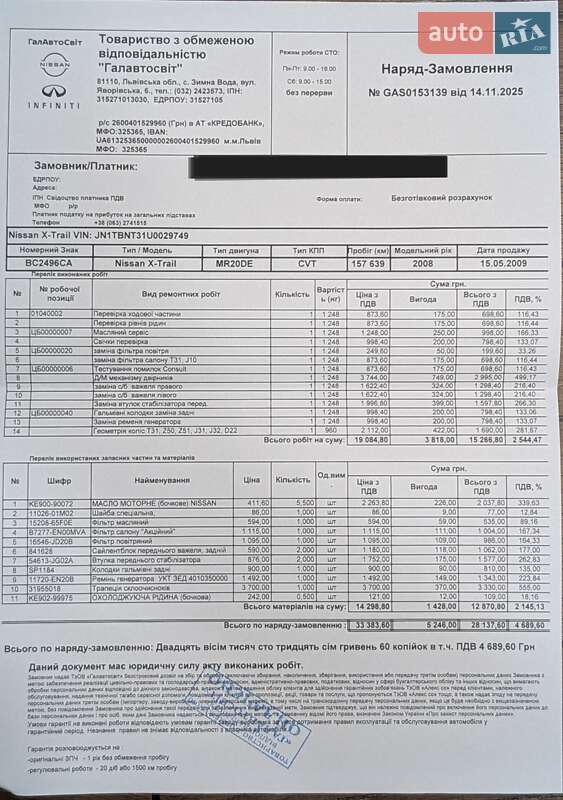 Позашляховик / Кросовер Nissan X-Trail 2008 в Львові