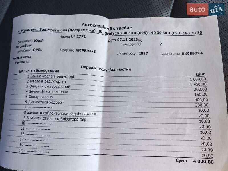 Хэтчбек Opel Ampera-e 2017 в Ровно