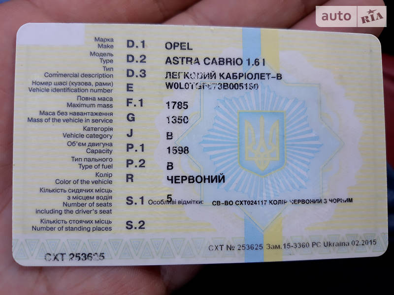 Кабріолет Opel Astra 2003 в Полтаві