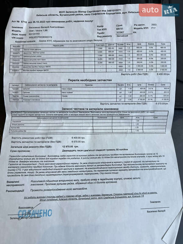 Лифтбек Opel Vectra 2003 в Киеве