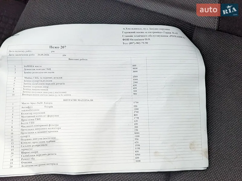 Универсал Peugeot 207 2008 в Хмельницком документ