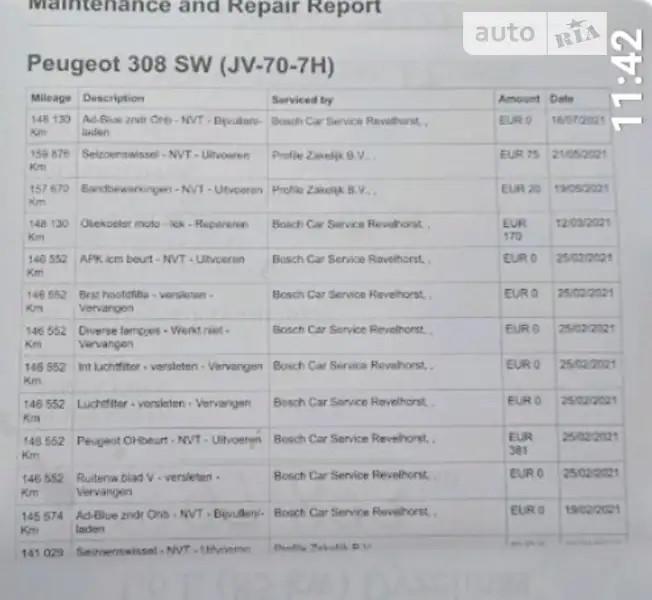 Универсал Peugeot 308 2016 в Львове документ 3 фото Универсал Peugeot 308 2016 в Львове документ