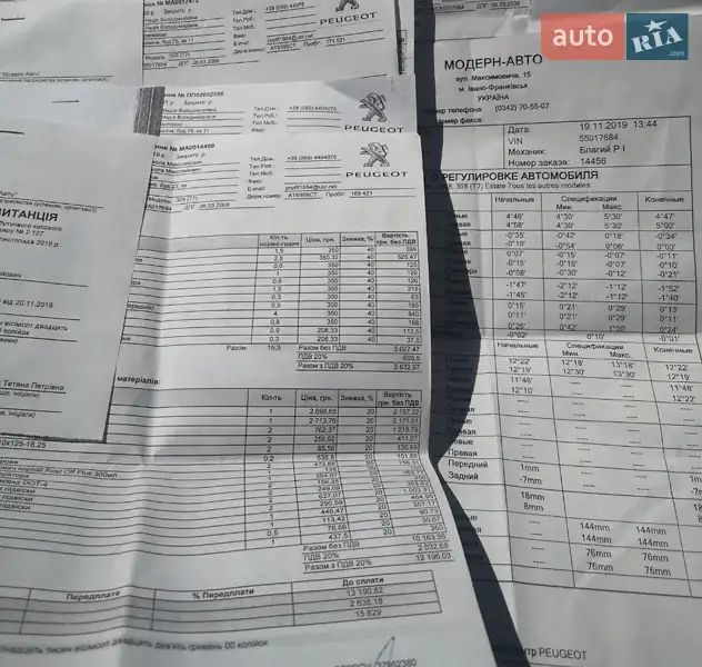 Хетчбек Peugeot 308 2008 в Івано-Франківську документ