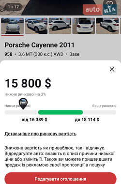 Внедорожник / Кроссовер Porsche Cayenne 2011 в 
