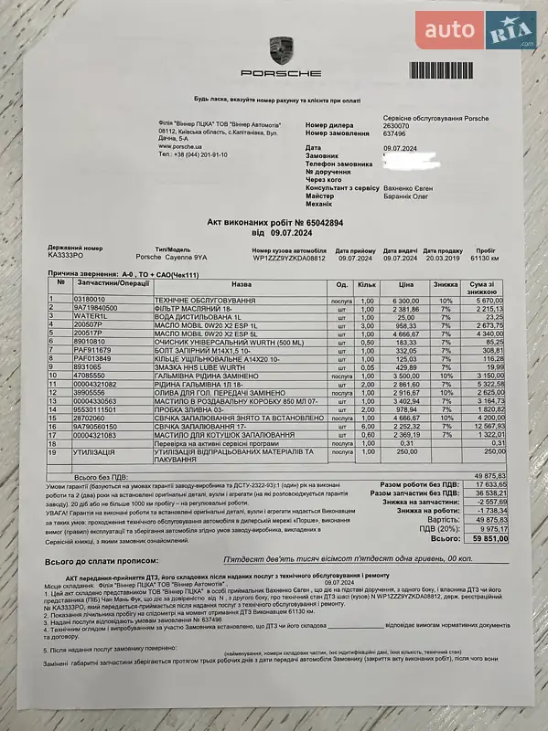 Позашляховик / Кросовер Porsche Cayenne 2018 в Києві документ