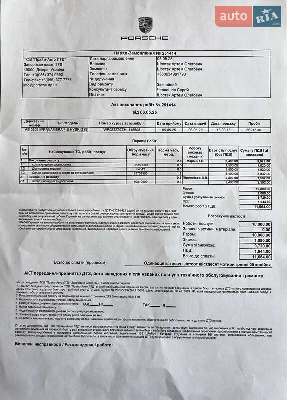 Универсал Porsche Panamera 2017 в Днепре