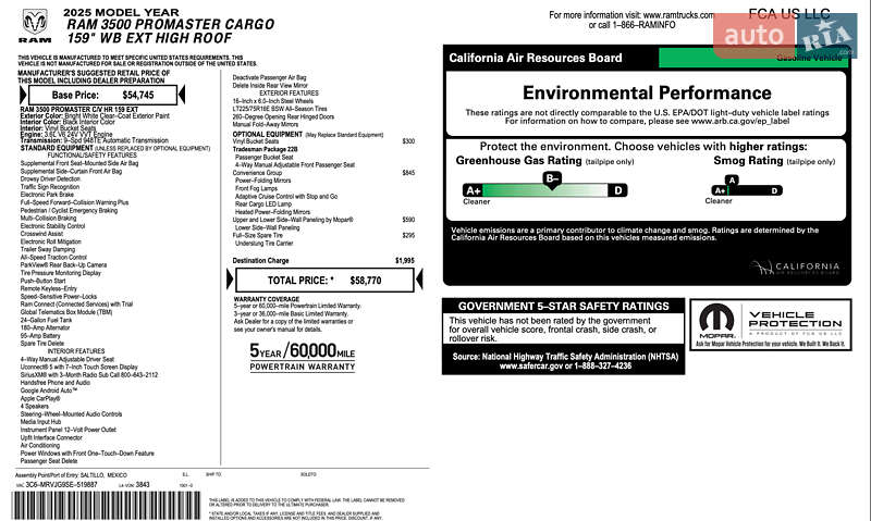 Вантажний фургон Ram Promaster 2024 в Дніпрі фото 33 Вантажний фургон Ram Promaster 2024 в Дніпрі