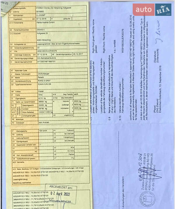 Самосвал полуприцеп Reisch RHKS 2018 в Коломые