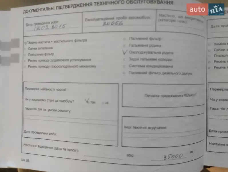 Седан Renault Clio 2007 в Днепре документ