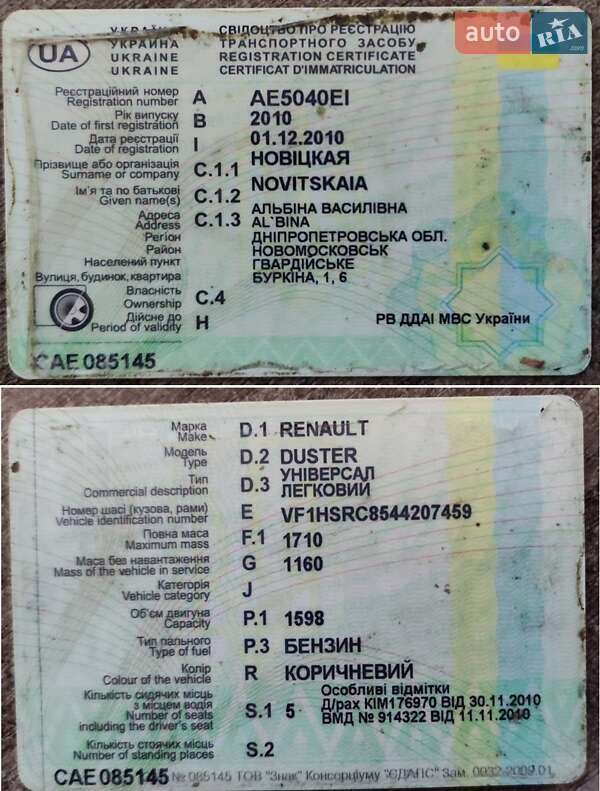 Внедорожник / Кроссовер Renault Duster 2010 в Ворзеле