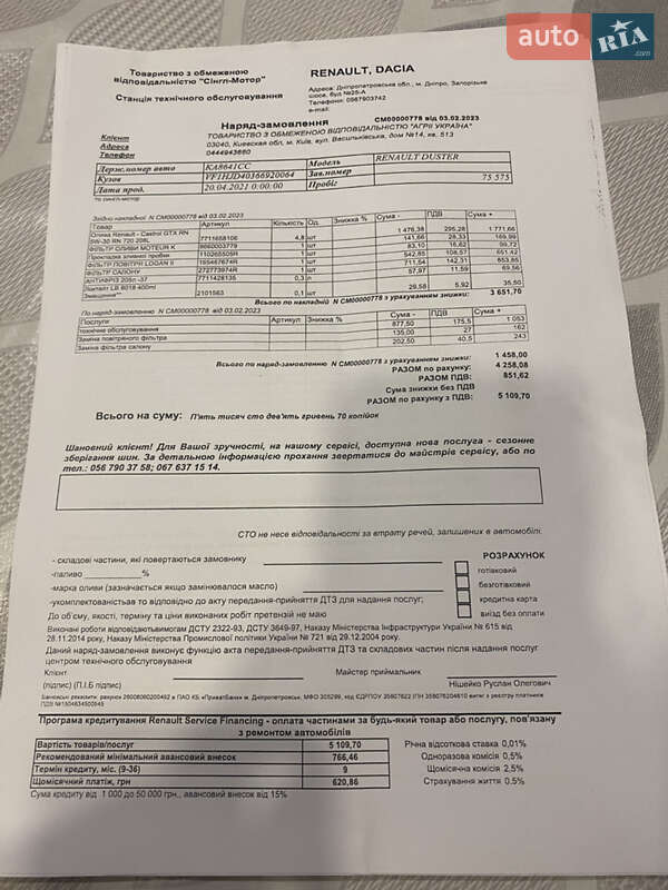 Внедорожник / Кроссовер Renault Duster 2021 в Днепре
